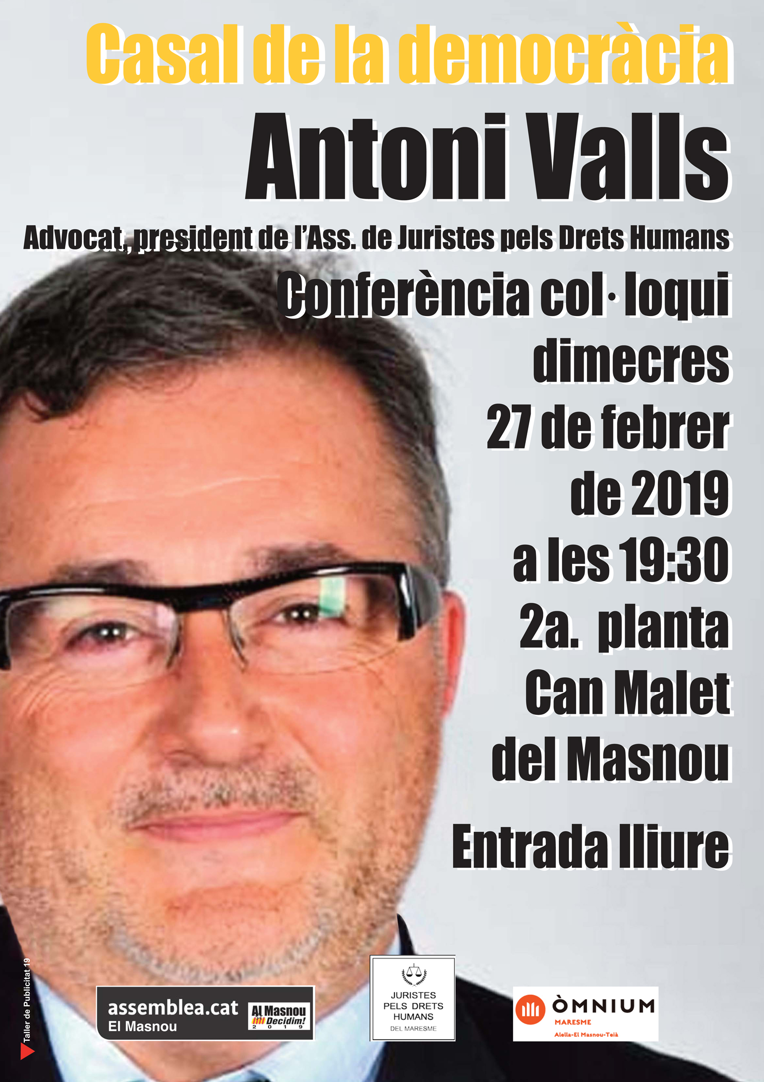 Xerrada col·loqui amb l'advocat Antoni Valls