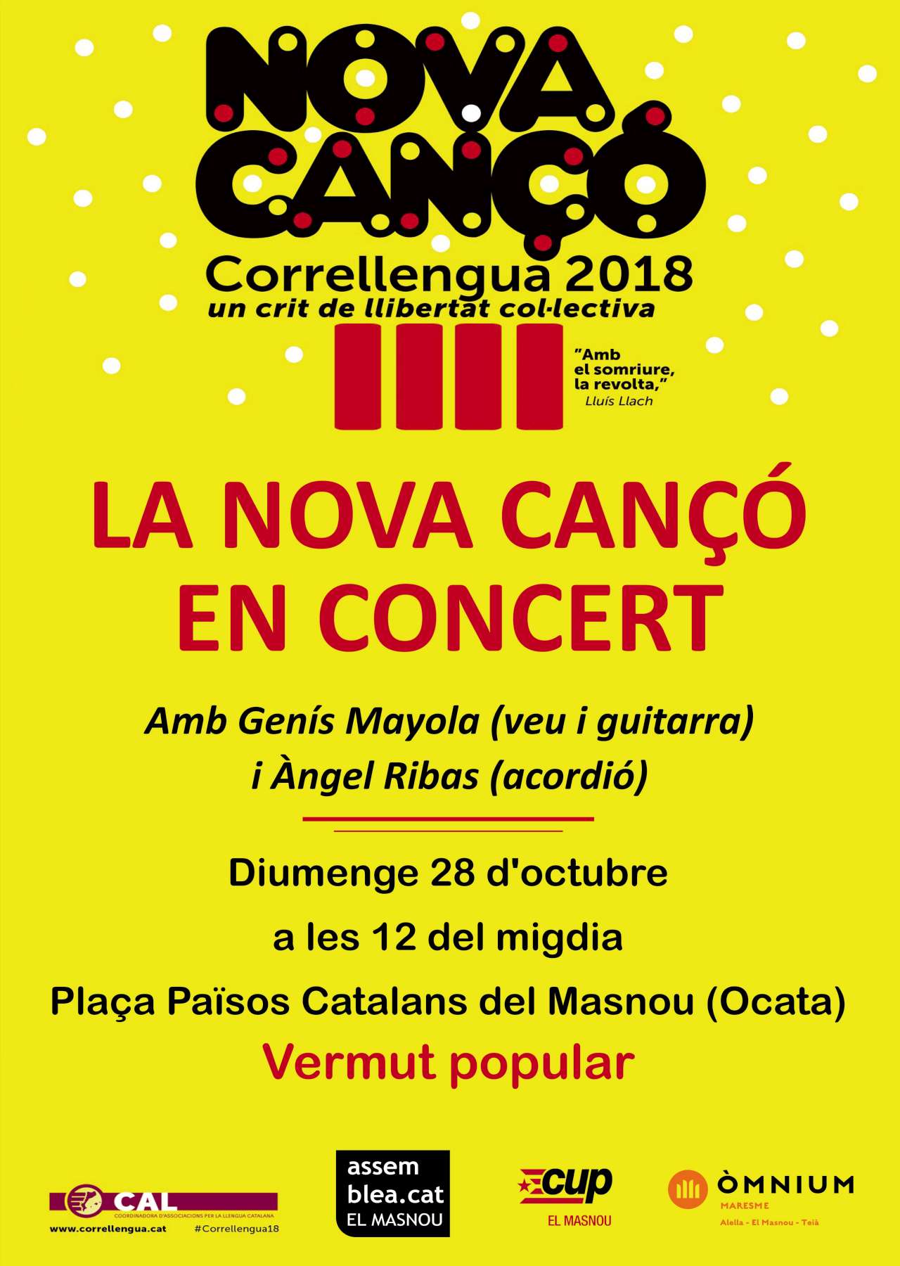 Correllengua 2018, la Nova Cançó en concert