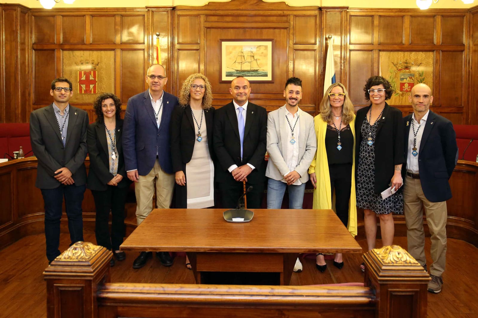 Equip de govern i grup municipal d'ERC-AM al Ple Municipal del Masnou, mandat 2019-2023.