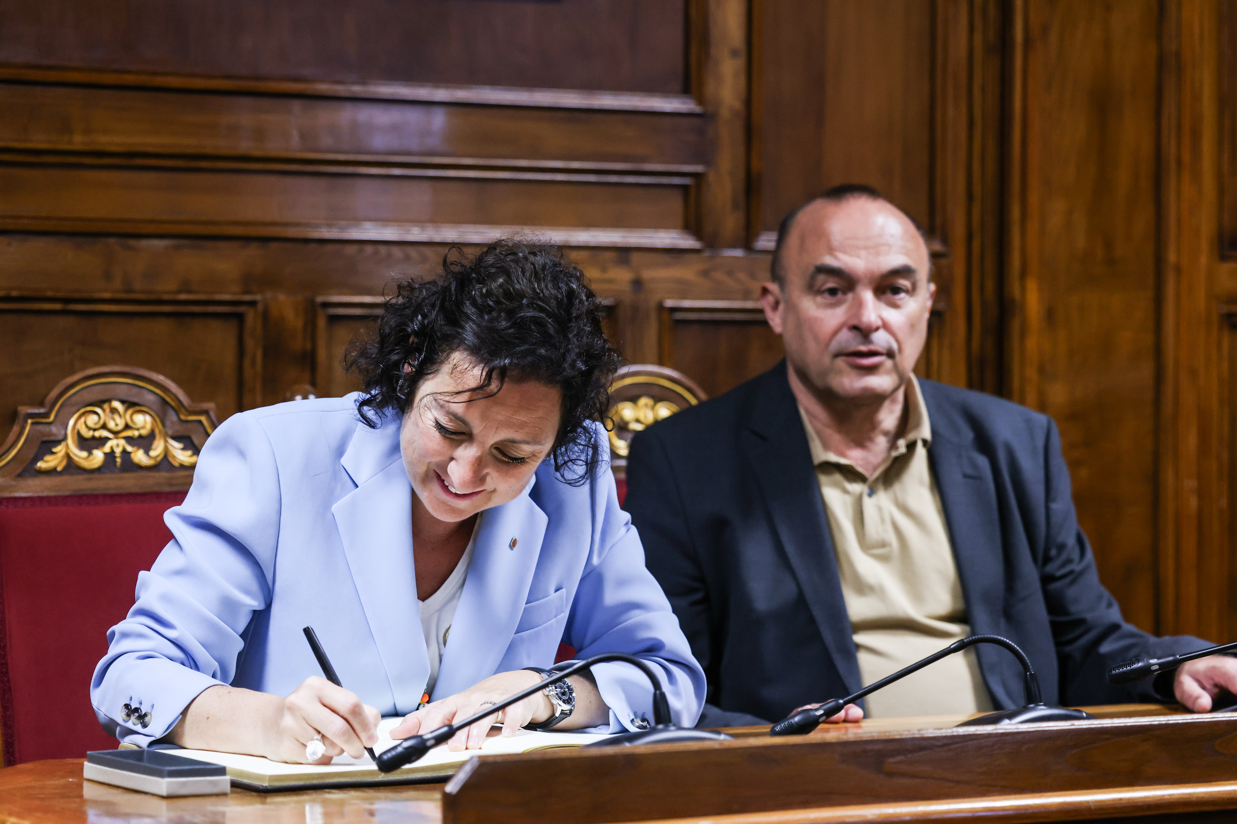 Foto de la visita al Masnou de la consellera d'Economia, Alícia Romero, per pronunciar una conferència a la jornada 