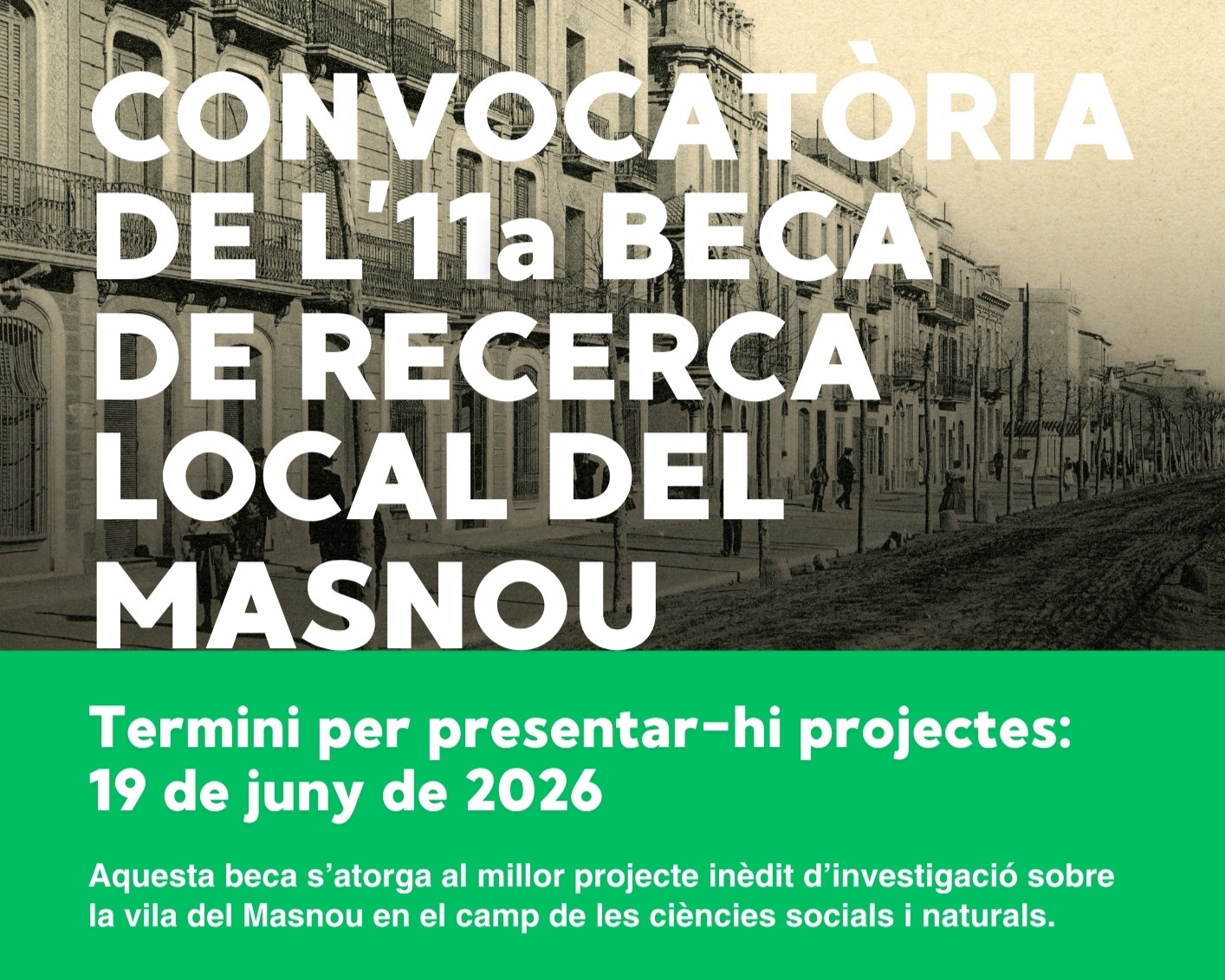 S'obre la convocat&ograve;ria de l'11a beca de recerca local