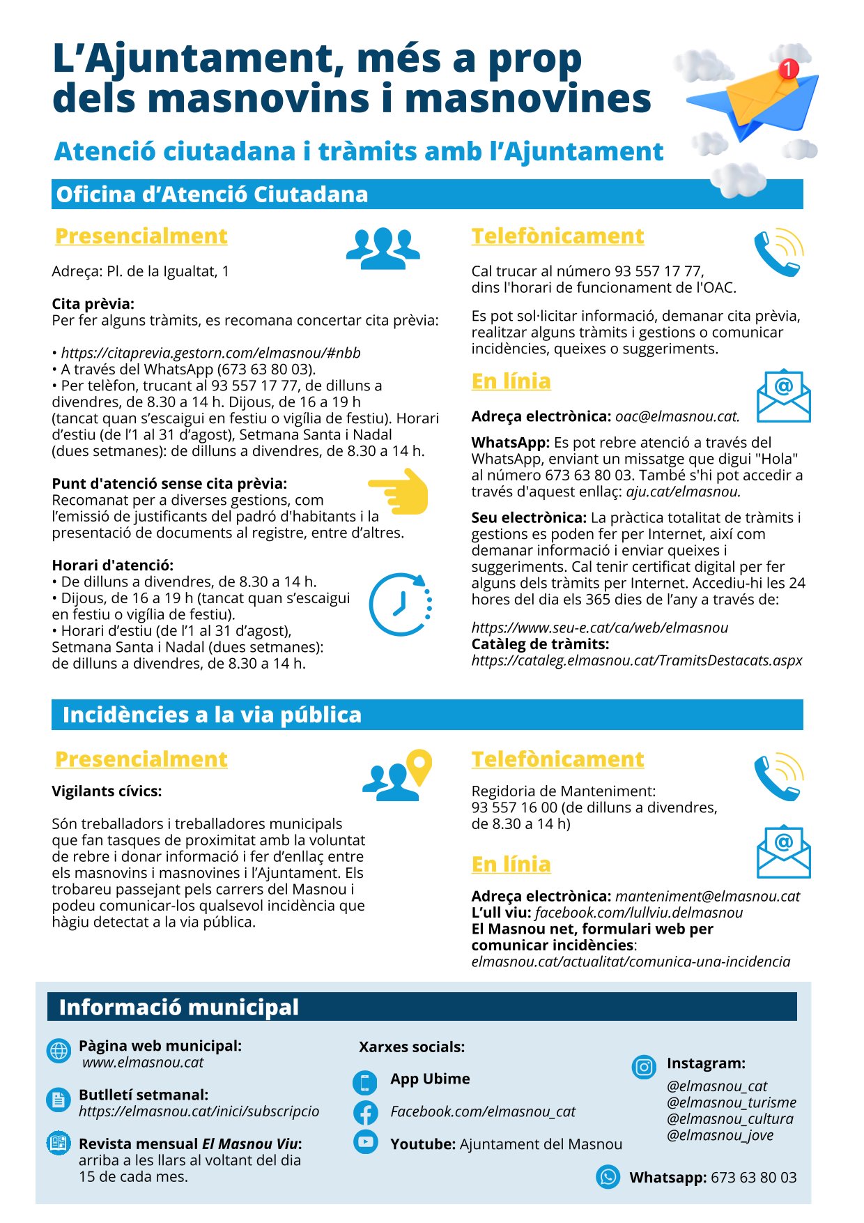 Canals d'atenció ciutadana de l'Ajuntament del Masnou