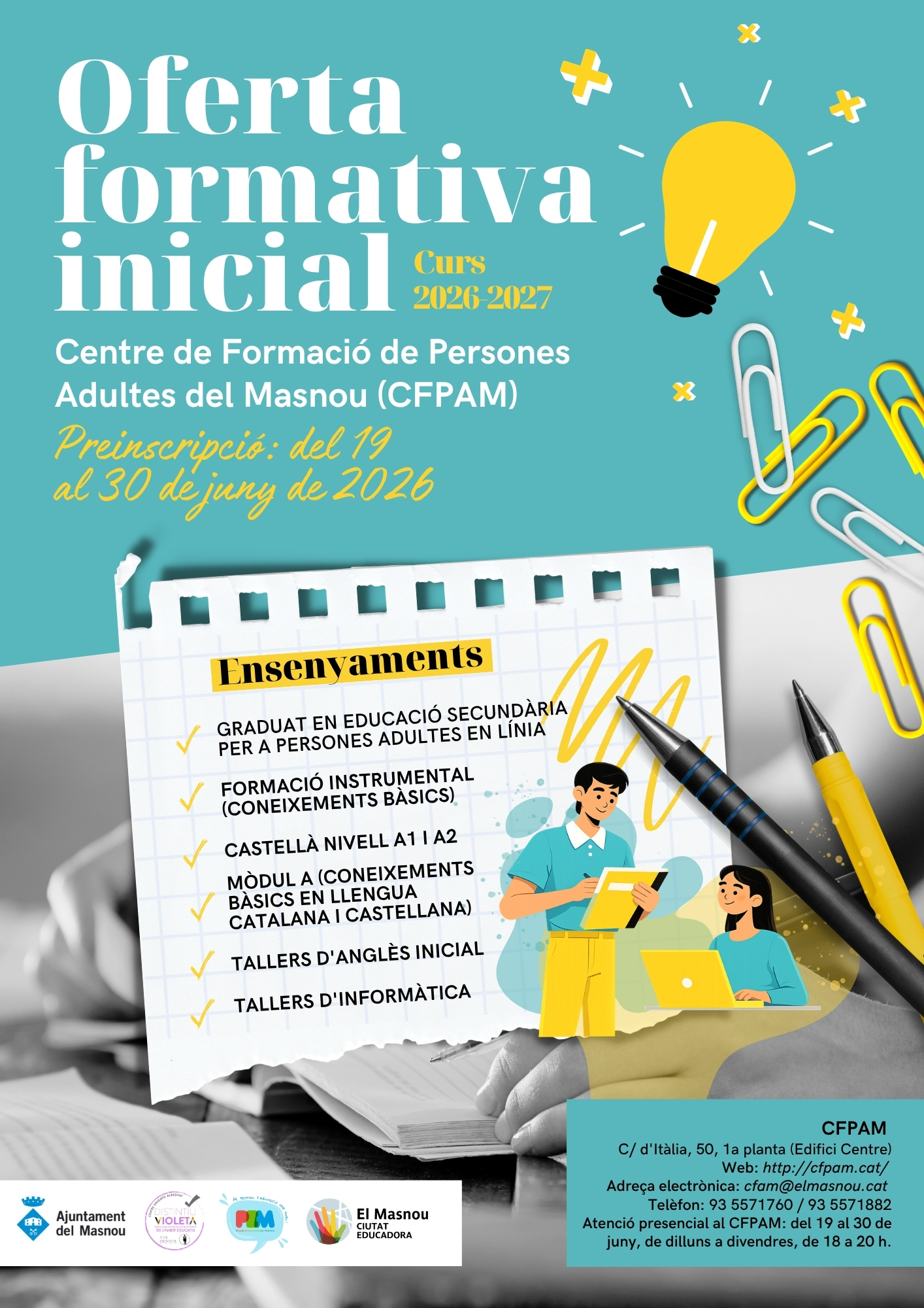 Preinscripci&oacute; al CFPAM, curs 2026-2027