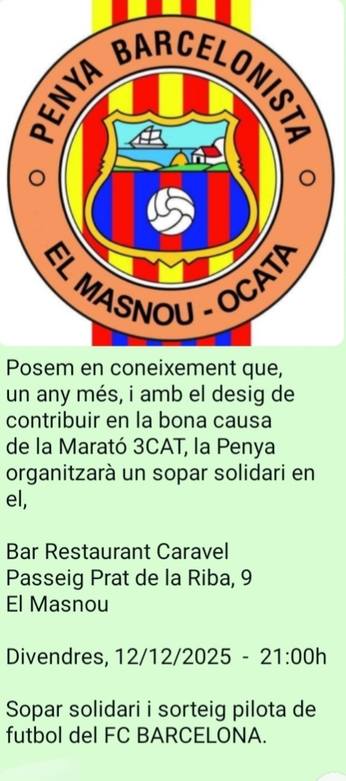 'Sopar solidari Marató 3CAT '