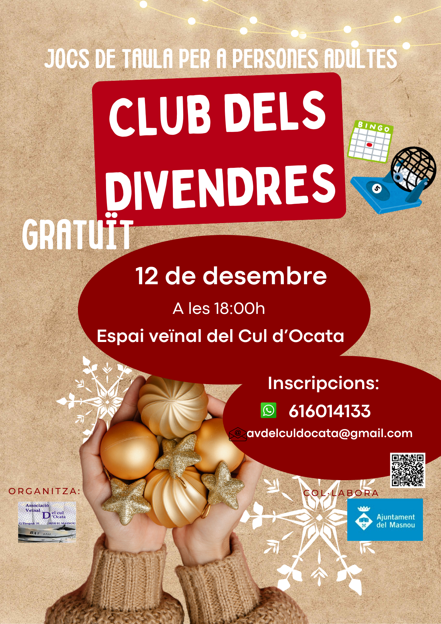 'CLUB DELS DIVENDRES. Jocs de taula per a persones adultes'