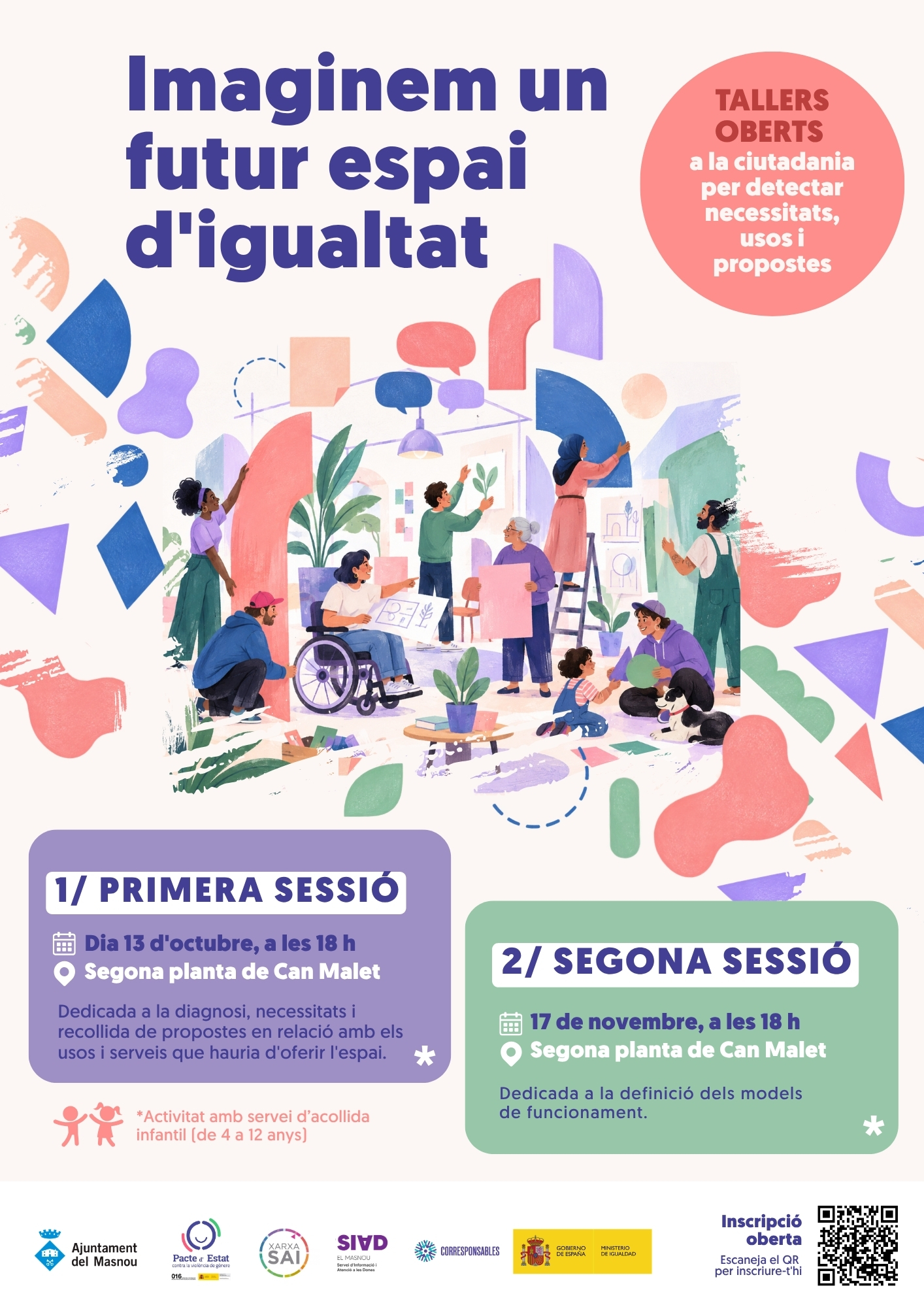 Imaginem un futur espai d'igualtat. Tallers oberts a la ciutadania per detectar necessitats, usos i propostes