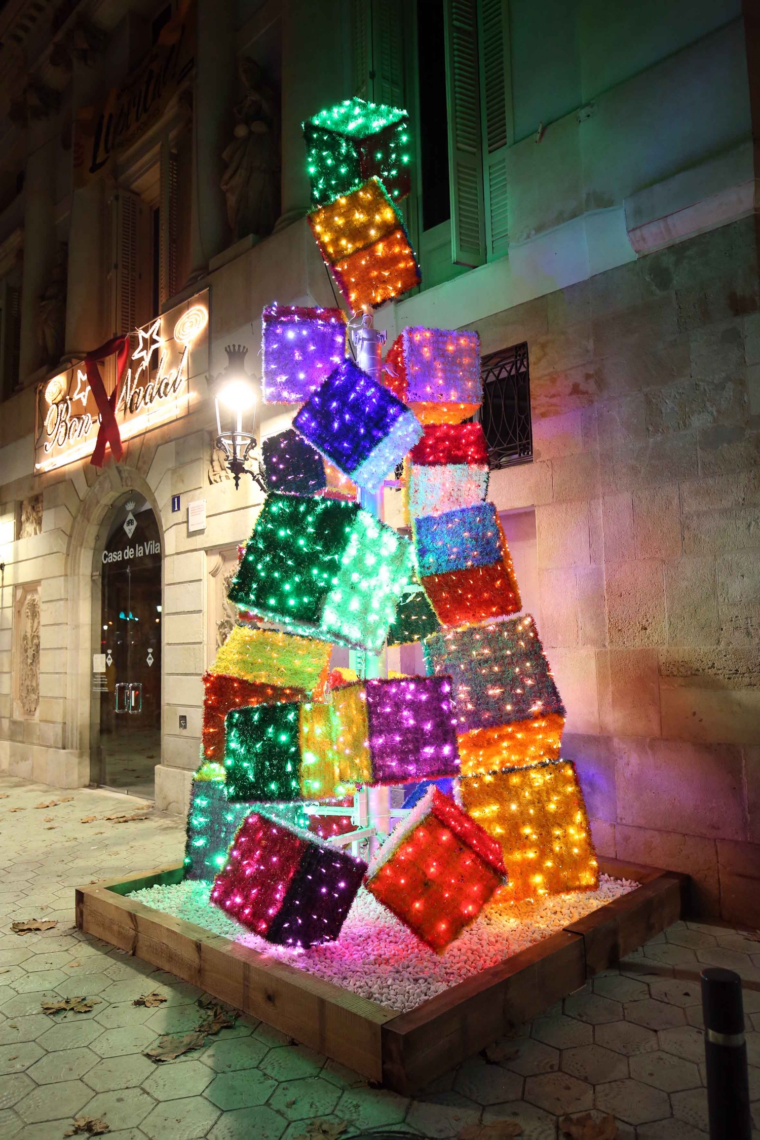 El mes de desembre s'enceta amb un nou arbre de Nadal que il·lumina l'Ajuntament