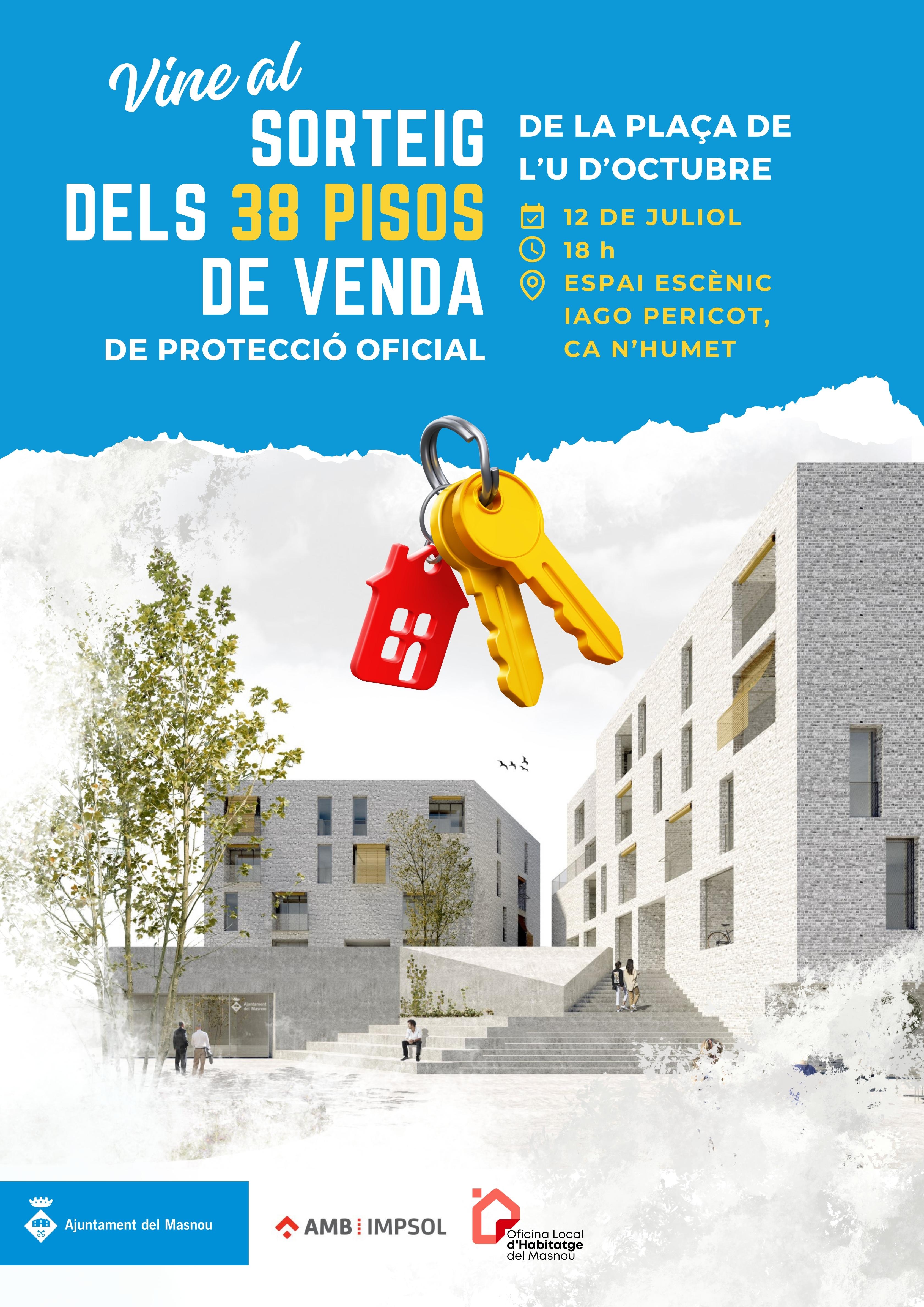 El sorteig dels pisos protegits de la plaça de l'U d'Octubre serà el 12 de juliol