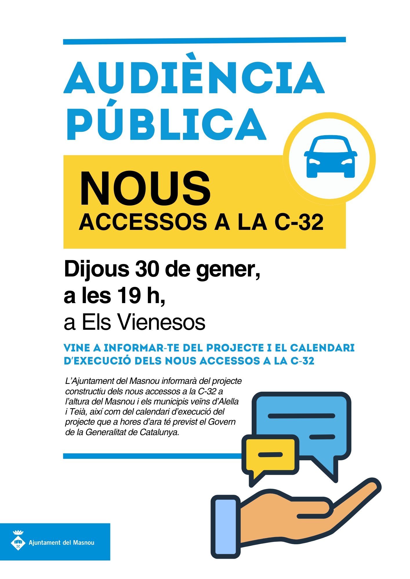 Convocada una audiència pública per informar sobre els nous accessos a la C-32