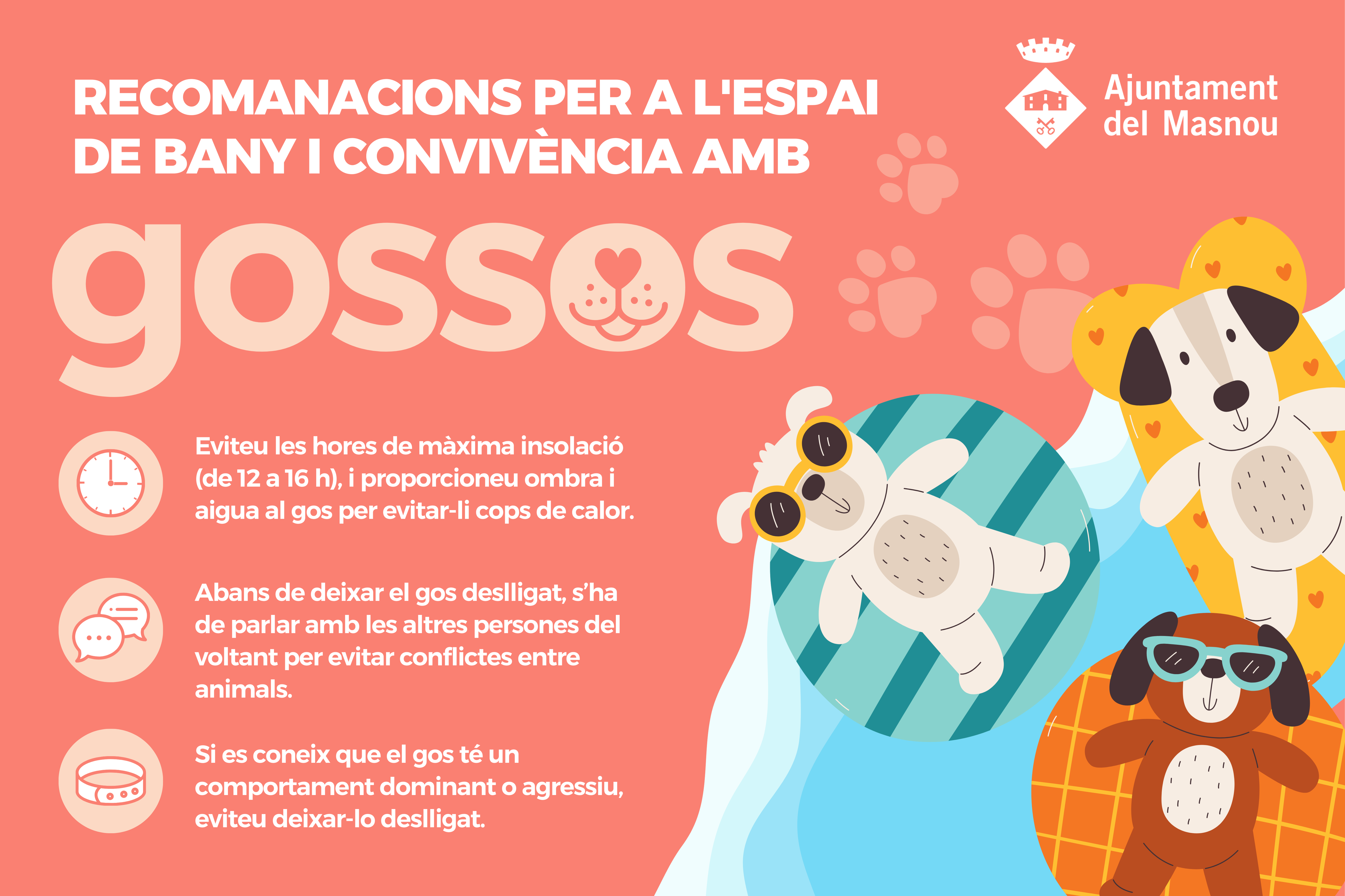 Cartell amb consells b&agrave;sics de conviv&egrave;ncia a la platja de gossos.