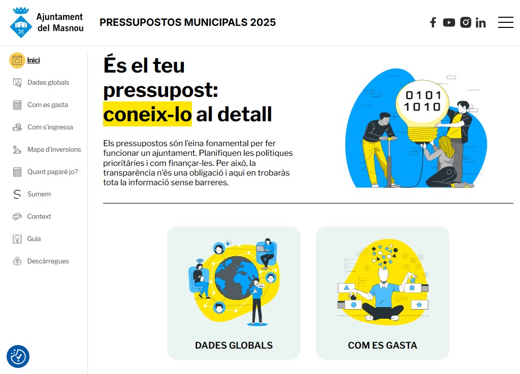 Nou web divulgatiu del pressupost municipal