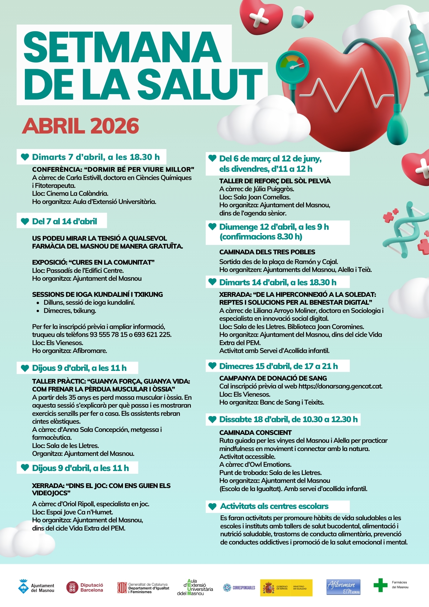 Dins de la Setmana de la Salut, les farm&agrave;cies del Masnou ofereixen el control de la tensi&oacute; de manera gratuïta