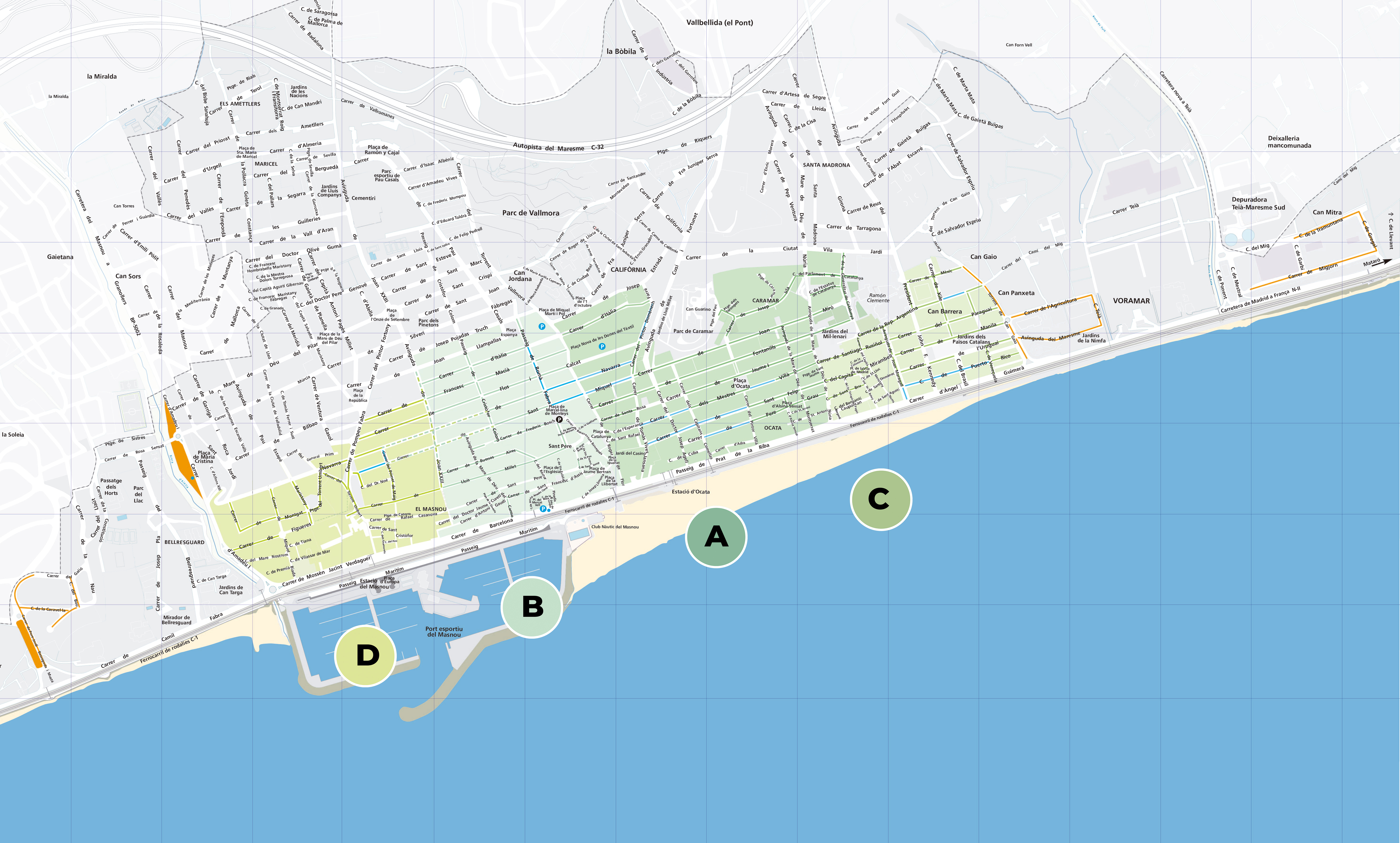 Plànol de l'estacionament regulat al Masnou